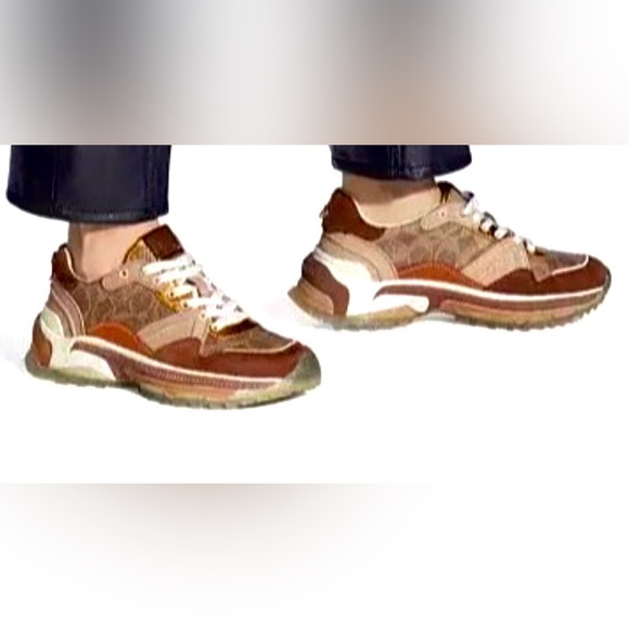 NEW— COACH C143 Brown and Cream Women's Sneakers Athletic shoes 🤎🩷 - Picture 11 of 11